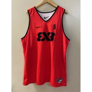 Nike FIBA 3x3 Reversible Basketball Jersey #6 Red White AR0651-655 Size XXL NEW